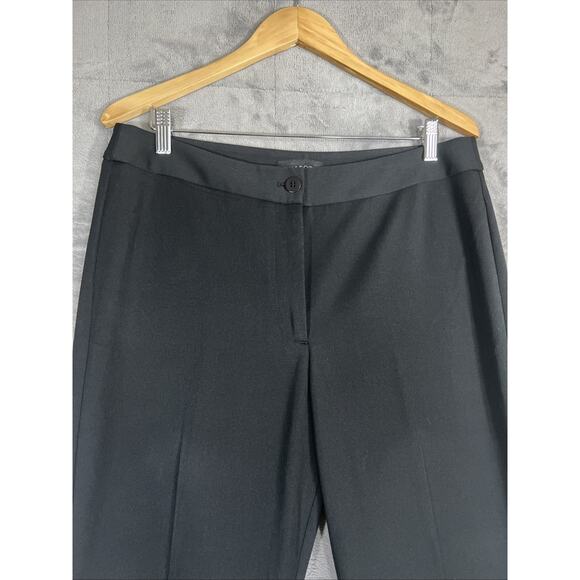 Talbots Pants Womens 12 Black Wide Leg Heritage Trousers Front Zip Career Office - Picture 3 of 9